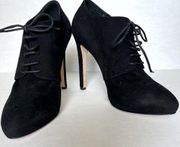 Lace up ankle booties suede black size 40 US 10