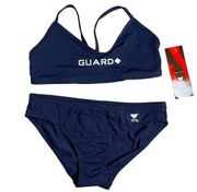 TYR Durafast Guard RingBack 2pc Workout Bikini Swimsuit - Navy XL - $74