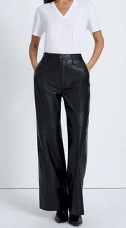 7 For All Mankind Faux Leather Easy Trouser Black