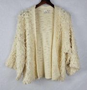 Anthropologie Akemi + Kin Womens Cardigan One Size Cream Loopy Knit Open Front