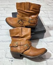 Aeropostale Mid Buckle Boot in Camel