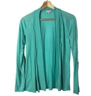 Splendid Turquoise Blue Ultra Lightweight Drape Front Cardigan Sweater S