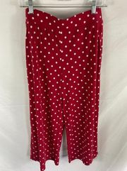 D&Co Denim & Co Red Polka Dot Pant Size Small