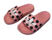 ADIDAS Adilette Lite Slides Trefoil Logo Polka Dot Pink FU9149 Size 6 38 MINT