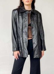 NWOT (M) Black leather jacket by CHAOZI