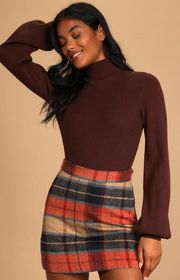 Mad For Plaid Beige Plaid Mini Skirt