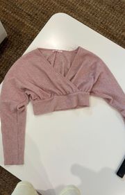 Cropped Sweater In Blush Pink