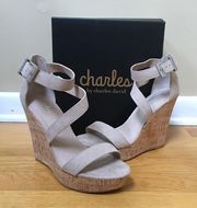 ‘Amigo’ Cork Wedge Platform Sandals