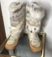 Oscar sport rabbit fur boots size 36 (5.5)