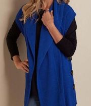 Soft Surroundings Mesa Button Vest Royal Blue Women’s XL