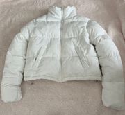 White Cropped Jay Jay Puffer Jacket Size 6 Au