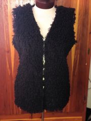 MSSP Black Faux Fur Vest