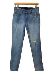 Banana Republic Girlfriend Jeans 26 2 Distressed Ripped Knee Light Wash