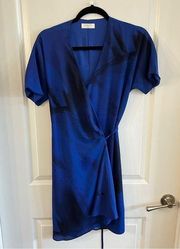 Aritzia Babaton Wallace Wrap Dress in Pure Indigo Black Size small