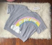 WILDFOX Rainbow Sweatshirt Top Size Medium NWT Short Sleevd