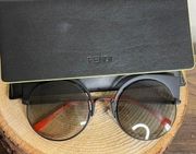 Fendi Black Cat‎ Eye Sunglasses Orange New