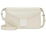 NWT Vince Camuto Lefto Crossbody Bag Coconut Cream Leather Chic Sleek Magnetic