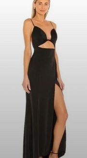 NBD Revolve Charlise Black Twisted Cut Out Maxi Gown Size: S