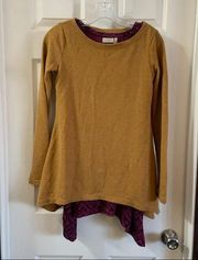 LOGO Lori Goldstein Waffle Knit W/ Tank Layer Top