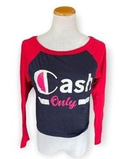 New Haute Mess Cash Only Cropped Graphic Tee - Sz XL