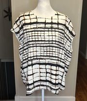 MM LAFLEUR Didion 3.0 Blouse in Abstract Cream Black New Size Small