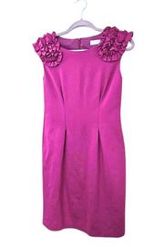 Trina Turk Fitzgerald Ponte Fuschia Knit Sheath Dress Size 6