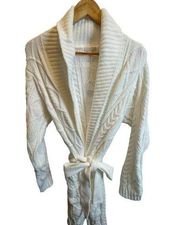 NWT P.J. Salvage Ivory Cable Knit Chenille Robe, Knee Length, Size Med, Gift Tag