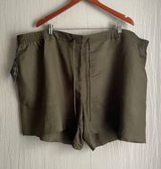 NEW Ava & Viv Linen Blend Green Shorts Plus Size 4X