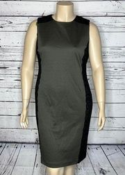 Ronni Nicole NWT Size 16 Dark Gray - Black Floral Lace Sleeveless Sheath Dress
