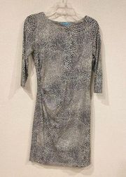 Ruched Animal Print Dress Size Medium EUC