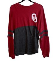 Pressbox OU Sooners Crimson & Black/Gray  Long Sleeve Oversized Top