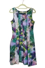 Julian Taylor Purple Floral Midi Scuba Dress Sz 6