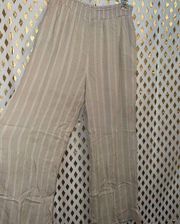 Boho chic beach pants nude flowy coverup linen style pool wide leg size L