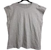 Heather Gray Organic Cotton The Muscle Tee Cap Sleeves Crewneck XL New