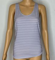 DYI Be Centered Striped Tank Top Grey White Twist