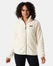 Columbia  Fire side II sherpa quilted fleece cream full zip pockets jacket medium