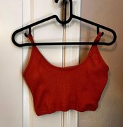 Orange Cropped Tank Top