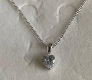 Clear crystal heart necklace