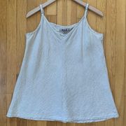 Vintage  Linen V-neck Swing Tank Tan Size Medium