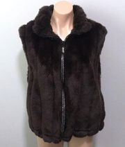 Black Mountain Outdoor Brown Fur Vest Medium