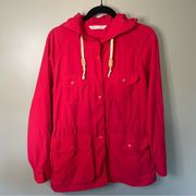 Woolrich Red Hooded Light Rain Jacket/Windbreaker size S