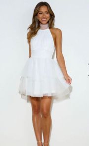 red carpet girl tulle mini dress white