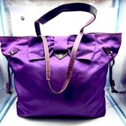 PRADA purple nylon travel tote bag