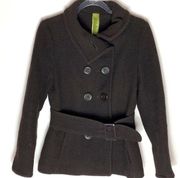 Soia & Kyo brown wool belted jacket Small