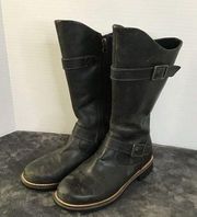 Patagonia Tin Shed Rider Forge Grey Leather Boots Women’s Side Zipper size 7