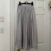 Uniqlo Light Bluegrey Pleated Satin Skirt