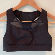 Oiselle Black Mesh Sports Bra Athletic Running XC 6