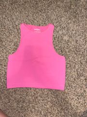 Pink Ribbed Crop Tank