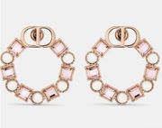 Christian Dior Petit CD EARRINGS Bronze-Finish Metal with White Resin Pearls