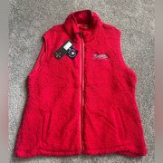 Atlanta Braves Antigua Red Sherpa Zip Up Vest Women’s 2XL - New